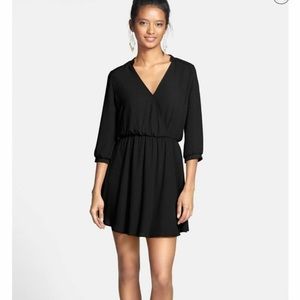 Lush “Kendal” Surplice Faux Wrap Dress 3/4 Sleeve